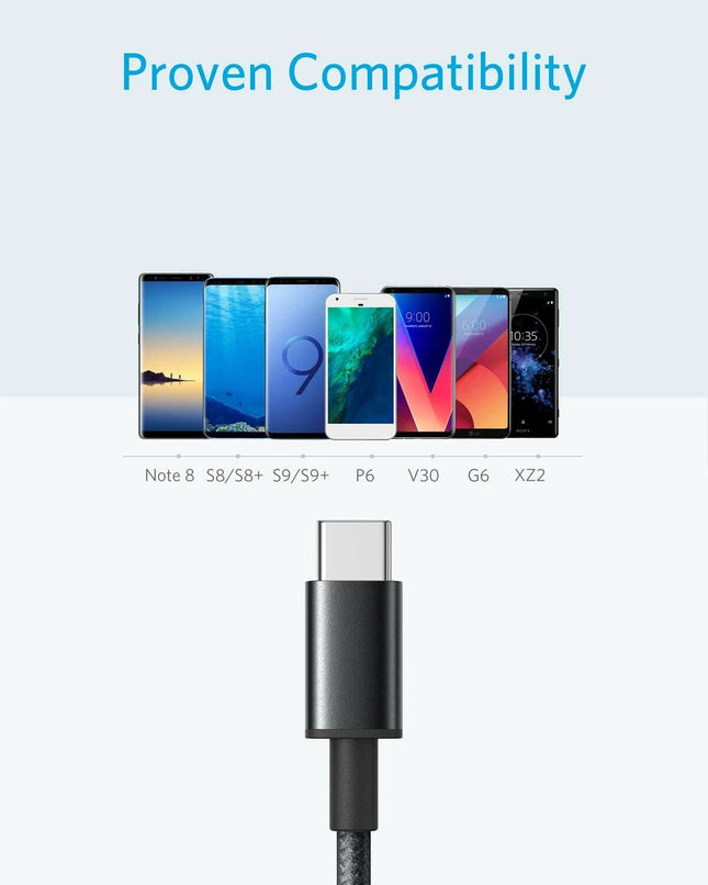 Anker 2-Pack 6 ft Nylon USB-A to USB-C Fast Charging Cable