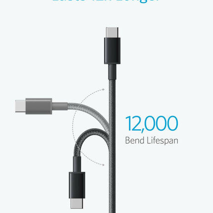 Anker 2-Pack 6 ft Nylon USB-A to USB-C Fast Charging Cable