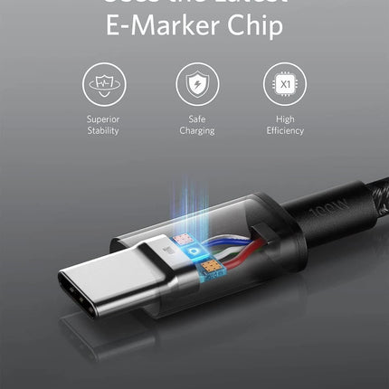 Anker USB C to C Charger Cable 6ft 100W USB 2.0 TypeC Fast Charging