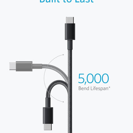 Anker USB C to C Charger Cable 6ft 100W USB 2.0 TypeC Fast Charging
