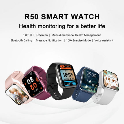 Blackview R50 Smart Watch – Bluetooth Calling | 1.85” HD Display | Health & Fitness Tracker